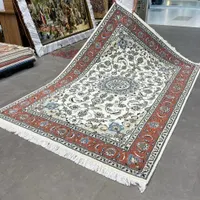 فرش دستباف نائین تک ۶ متری گل ابریشم