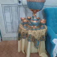 ظروف مسی فیروزه کاری|ظروف سرو و پذیرایی|خمینی‌شهر, |دیوار