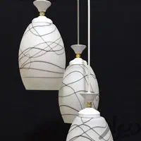 آکبند لوستر قائم نور سه شعله بیضی نواری آشپزخانه