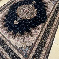 فرش  ابریشم ماشینی آبی درباری جفت شش متری|حراج|تهران, تهرانپارس غربی|دیوار