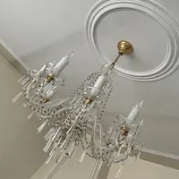 ۲ عدد لوستر کریستال چک ۸ شاخه به همراه دیوارکوب