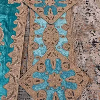 رومیزی ۴ تیکه سرمه دوزی اصل و مخمل|پرده، رانر، رومیزی|تهران, افسریه|دیوار
