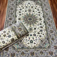 یک جفت قالیچه ۳ متری کاشان کرک و گل ابریشم