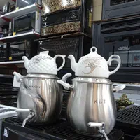 کتری قوری شیردار استیل سماوری چای ساز کتری قوری|قوری، کتری، قهوه‌ساز دستی|مشهد, طلاب|دیوار