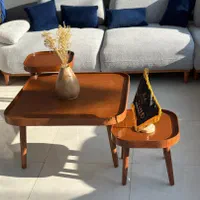 جلومبلی عسلی چوبی مدل چهار گوش|مبلمان خانگی و میز عسلی|مشکیندشت, |دیوار