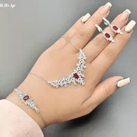 سرویس زنجیری یاقوت سرخ سنتتیک کد213-54 red|جواهرات|تبریز, |دیوار