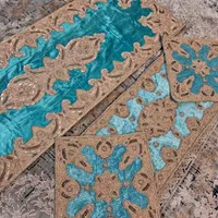 رومیزی ۴ تیکه سرمه دوزی اصل و مخمل|پرده، رانر، رومیزی|تهران, افسریه|دیوار
