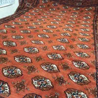 فرش ۱۲ متری دستباف ترکمن تمام پشم رنگ مسی|فرش|کرج, برغان|دیوار
