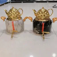 کتری و قوری ضخیم کف چدنی کتری قوری طلایی استیل|قوری، کتری، قهوه‌ساز دستی|قم, نیروگاه|دیوار