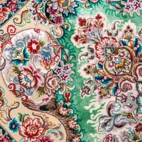 فرش دستباف ذرع و نیم نقشه خطیبی زمینه سبز|فرش|تهران, قزل قلعه|دیوار