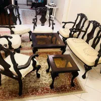 مبل 8نفره تموم چوب خالص خارجی تک با 3 تا میز|مبلمان خانگی و میز عسلی|تهران, تهرانپارس غربی|دیوار