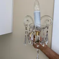 ۲ عدد لوستر کریستال چک ۸ شاخه به همراه دیوارکوب|لوستر و چراغ آویز|تهران, سعادت‌آباد|دیوار