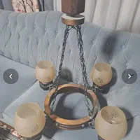 لوستر ترکیبی چوب و فلز