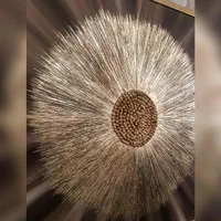تابلو سه تکه *ورق طلا*طرح پر و آفتابگردان با قاب|تابلو، نقاشی، عکس|تهران, عباس‌آباد|دیوار