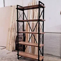 کتابخانه فلزی و چوبی مدل ضربدری