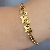 دستبند طرح پروانه و ماه‌وستاره ،مطابق طلا ،استیل|بدلیجات|قم, باسکول|دیوار