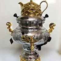 سماور 6 لیتری برقی قلم زنی دسته طلا|سماور، چای‌ساز، قهوه‌ساز|تهران, امیریه|دیوار