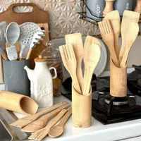 ست کفگیر و ملاقه بامبو|ظروف پختوپز|کرمان, |دیوار