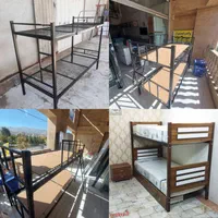 سرویس تخت خواب دوطبقه ۱نفره(تخت دوطبقه)یکنفره فلزی|تخت و سرویس خواب|شیراز, شهرک فرزانگان|دیوار