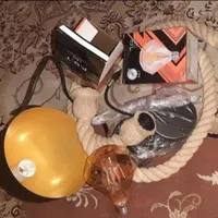 آویز کلاهی مشکی،دو عدد آویز کنفی،دو led الماسی|لوستر و چراغ آویز|تهران, مهرآباد جنوبی|دیوار