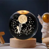 چراغ خواب گوی کریستالی طرح نردبان ماه سایز (۸) 3d|چراغ خواب و آباژور|رشت, دروازه لاکان|دیوار
