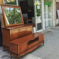 میزتلویزیون میزتلویزیونی ۲درب ۱کشو چوب روکش بلوط|میز تلویزیون|مشهد, شفا|دیوار
