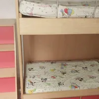 تخت دوطبقه کودک با تشک  تمام ام دی اف جنس درجه یک|تخت و سرویس خواب|شیراز, منطقه هوایی شهید دوران|دیوار