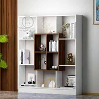 بوفه و کتابخانه مدل ماکان وسط قهوه ای