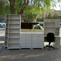 ست میز تحریر و کتابخانه صندلی دراور به صورت جدا|کتابخانه، شلف، قفسه‌های دیواری|قم, نیروگاه|دیوار
