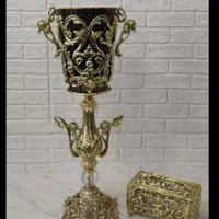 سطل زباله برنجی برنزی تزئینی برنز آلیاژ کنارسالنی|لوازم نظافت|مشهد, ابوذر|دیوار