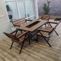 مبلمان میز و صندلی چوبی فلز باغی ویلا باغ کافه چوب|مبلمان خانگی و میز عسلی|دزفول, |دیوار