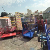 ‌دور حفاظ دار گاری چهار چرخ دستی آهنی گردان