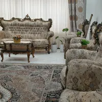 مبل ۷ نفره در حد نو جنس پارچه و چوب|مبلمان خانگی و میز عسلی|قائم‌شهر, |دیوار