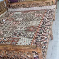 فروش ۲عدد تخت چوبی  ۶نفره برگ|تخت و سرویس خواب|جیرفت, |دیوار