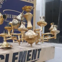 لوستر برنز برنجی و دیوار کوب آبکاری طلا|لوستر و چراغ آویز|کرج, باغستان|دیوار