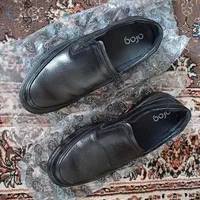 کفش چرم مشکی رسمی بدون بند