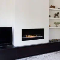 شومینه گازی فلت شیشه کوتاه|بخاری، هیتر، شومینه|لواسان, |دیوار