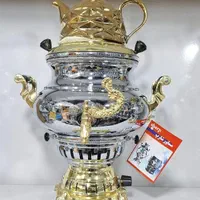 سماور گازی استیل/رنگی طلایی/۳کاره با قوری/کارتهران|سماور، چای‌ساز، قهوه‌ساز|زاهدان, |دیوار