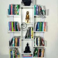 بوفه و کتابخانه مدل کاکتوس ۲ سفید|کتابخانه، شلف، قفسههای دیواری|تبریز, |دیوار