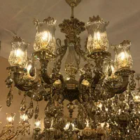 لوستر برنزی با لاله خورشیدی