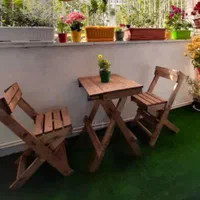 میزو صندلی چوبی تاشو کمجا بالکن ویلا غذاخوری کافه|میز و صندلی غذاخوری|تبریز, |دیوار