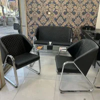 نیم ست اداری چرمی فلزی چستر صندلی انتظار مبل اداری|مبلمان اداری|مشهد, عبادی|دیوار
