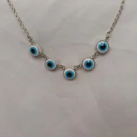 گردنبند نقره عیار ۹۲۵ نگین چشم آبی کد ۹۸۹|جواهرات|اصفهان, مولوی|دیوار