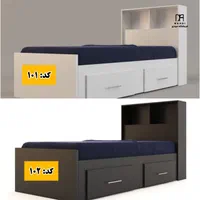 تخت تکنفره*دونفره کتابخانه دار*ام دی اف کشودار*