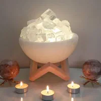 آباژورکاسه سنگ نمک یخی (چراغ خواب)