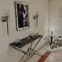 آیینه کنسول فلزی استیل دکوری مدل هفتی|بوفه، ویترین، کنسول|آفتاب, |دیوار