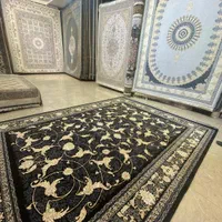 فرش 12م ۶م۹متری زغالی فیلی کرم سرمه ای شاهنامه