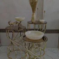 گلمیز وسط جلو مبلی و عسلی فلزی طلایی مدل ساعت شنی|مبلمان خانگی و میز عسلی|آفتاب, |دیوار