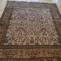 قالیچه طرح شکاری ۲در۲ گل ابریشم
