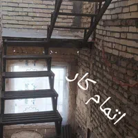 نرده راه پله ساده مستقیم گرد تکشاستی پله آهنی|مصالح و تجهیزات ساختمان|مشهد, شهید آوینی|دیوار